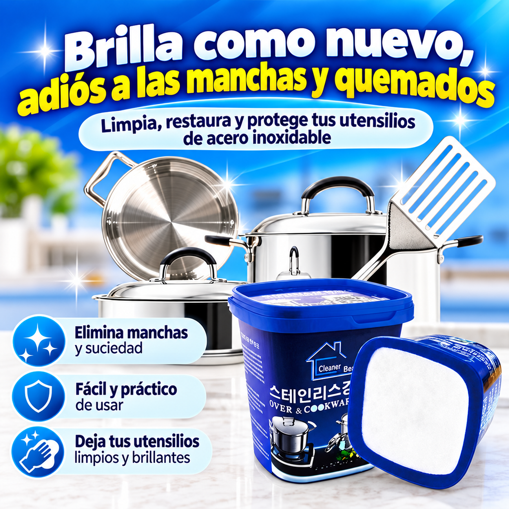 Pasta Removedora de Quemado y Óxido para Ollas – 2x1 (2 frascos de 500 g)
